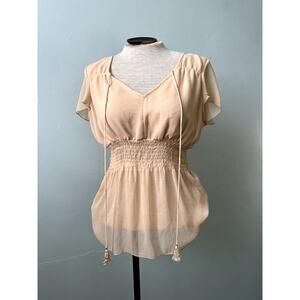 Y2K/90s Vintage Beaded Boho Top by Separates NYC Design Co - Size Small